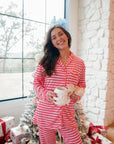 Pink & Red Stripes - Long Pajama Set