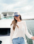 Sunday Funday - Navy Vintage Trucker Hat - My Pampered Life Seattle