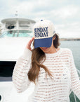 Sunday Funday - Navy Vintage Trucker Hat - My Pampered Life Seattle