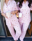 Pink Coffee - Short Sleeve + Pant Pajama Set