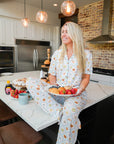 Blue Breakfast - Short Sleeve + Pant Pajama Set - My Pampered Life Seattle