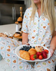 Blue Breakfast - Short Sleeve + Pant Pajama Set