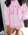 Latte - Pink Vintage V-Neck Sweatshirt