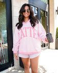 Latte - Pink Vintage V-Neck Sweatshirt