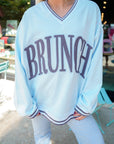 Brunch - Blue Vintage V-Neck Sweatshirt - My Pampered Life Seattle