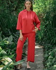JOH |Farrah Stretch French Scuba Pearl Pant with Glitter