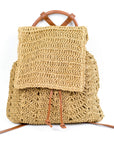 Woven Straw Backpack