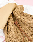 Woven Straw Backpack