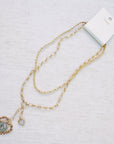 Double Chain Heart Pendant Necklace – Layered Gold Links with Vintage-Style Charm