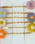 Floral Dream Yarn Flower Bobby Pins – Set of 6