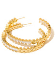 Bold and Beautiful Diamond Hoop Earrings - WATERPROOF