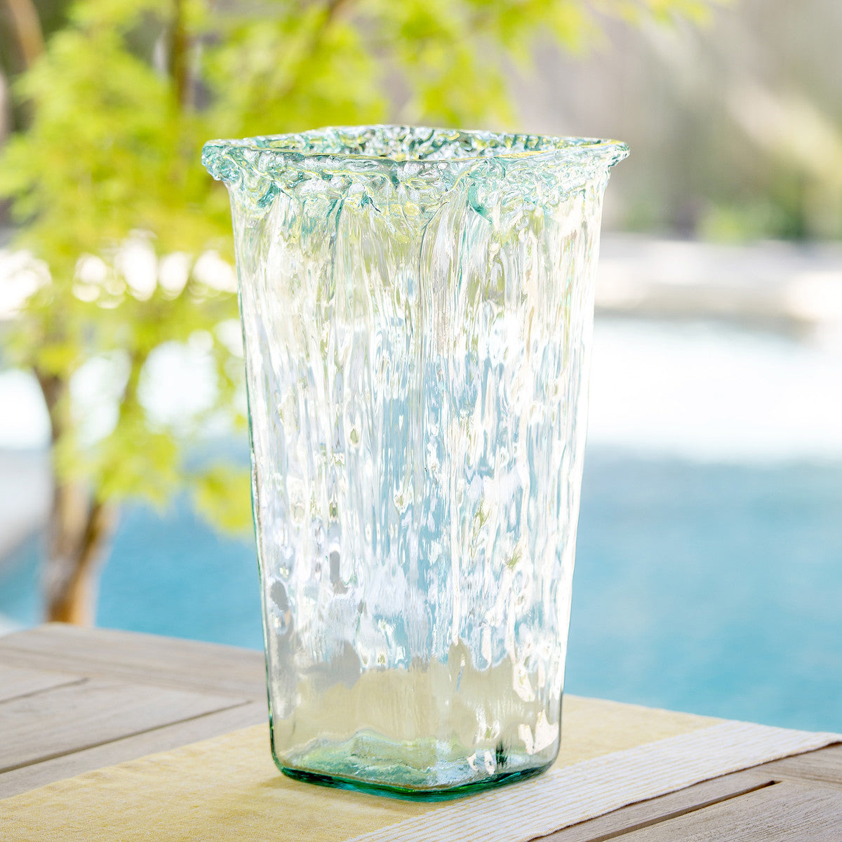 Oceana Organic Glass Square Vase Large