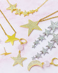 Five Stars Dangle Down Earrings