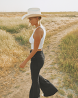 GJG Denim Bell Bottom Jeans — Jet Black