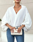 Polka Dot Bubble Sleeve Blouse