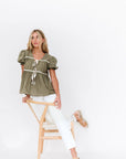 Winny Top in Olive - My Pampered Life Seattle