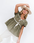 Winny Top in Olive - My Pampered Life Seattle