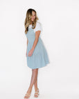 Shay Overall Dress in Light Blue