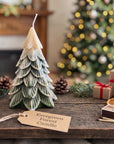 Evergreen Forest Christmas Snowcapped Tree Candle