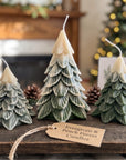 Evergreen Forest Christmas Snowcapped Tree Candle