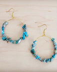 Beaded Hoop Earrings- Genuine Regalite Jasper