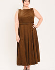 Flying Tomato | Tobacco Faux Suede Midi Dress