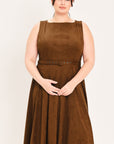 Flying Tomato | Tobacco Faux Suede Midi Dress