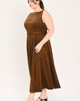 Flying Tomato | Tobacco Faux Suede Midi Dress