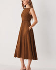 Flying Tomato | Tobacco Faux Suede Midi Dress