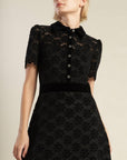 Flying Tomato Bold Symphony Black Lace Midi Dress