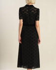 Flying Tomato Bold Symphony Black Lace Midi Dress