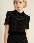 Flying Tomato Bold Symphony Black Lace Midi Dress