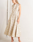 Flying Tomato Gilded Rose Woven Midi Dress
