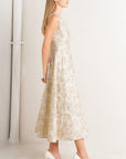 Flying Tomato Gilded Rose Woven Midi Dress