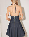 Dark Wave Denim Mini Dress