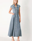 Classic Flow Denim Midi Dress