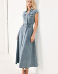 Classic Flow Denim Midi Dress