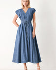 Midnight Flow Denim Midi Dress