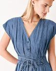 Midnight Flow Denim Midi Dress