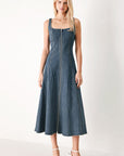 Shape of Blue Denim Midi Dress