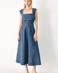 Quiet Muse Denim Midi Dress