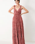 Twilight Rosette Woven Maxi Dress