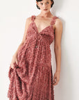 Twilight Rosette Woven Maxi Dress
