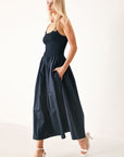 Easy Breeze Navy Woven Midi Dress