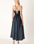 Easy Breeze Navy Woven Midi Dress