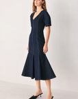 Flying Tomato After Dark Denim Midi Dress