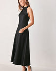 Flying Tomato After Dark Halter Denim Midi Dress