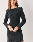 Flying Tomato Midnight Studded Denim Mini Dress