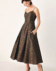 Flying Tomato | Golden Hour Romance Floral Jacquard Midi Dress