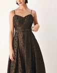 Flying Tomato | Golden Hour Romance Floral Jacquard Midi Dress